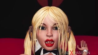 3d cuckold! Vulgar young blonde plowed rough by a long ebony dick