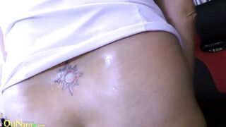 OldNannY Big Boobed Old Lady Lulu Lush Solo Masturbation