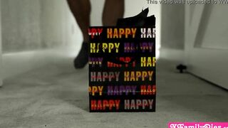 Halloween surprise from his stepsister Kyler Quinn and teenie gf Jazmin Luv
