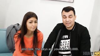 HUNT4K. Boy is able to purchase vehicle only after girlfriend has sex with its owner