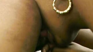 Black gets bent over and bimbos fucks her with fake-cock penis