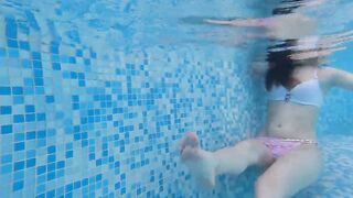 Just underwater feet play into waterpark