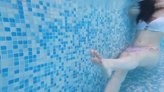 Just underwater feet play into waterpark
