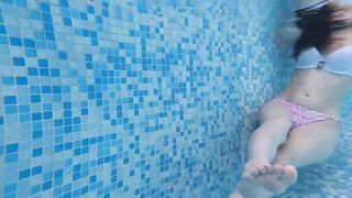 Just underwater feet play into waterpark