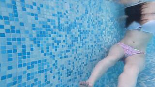 Just underwater feet play into waterpark