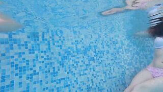 Just underwater feet play into waterpark