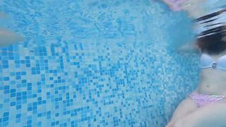Just underwater feet play into waterpark