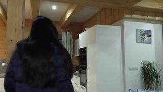 Pulled petite eurobabe stuffed into pov before giving head