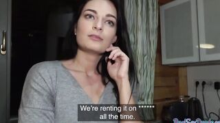 Pulled petite eurobabe stuffed into pov before giving head