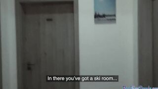 Pulled petite eurobabe stuffed into pov before giving head