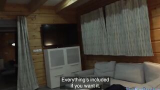 Pulled petite eurobabe stuffed into pov before giving head