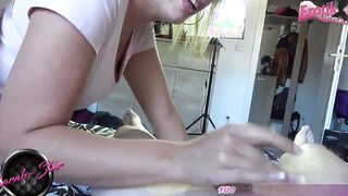 German hooker does a hand job with an ugly user for cash