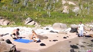 Beauty cunt with mouth Lea Lazure Raw Beach Anal Gang Bang on Holiday Trip