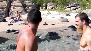 Beauty cunt with mouth Lea Lazure Raw Beach Anal Gang Bang on Holiday Trip