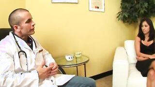 Vulgar psychiatrist offer rough therapy to a lonely ex-wife inside the office