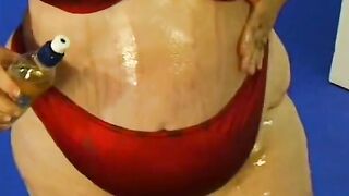 Nasty fatso lady is fond of getting pounded