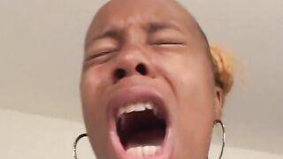 Little penis blowing ebony chick with fair hair gets polished