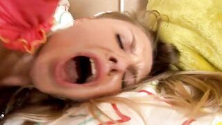 Viktoria is surprised as she masturbates and gets anal