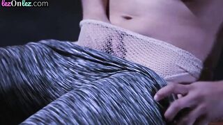 Big Boobed sexual Goddess masturbating into mirror into naughty session