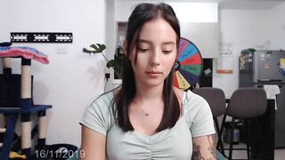 Erotic inked sluts with an virgin appearance moves around