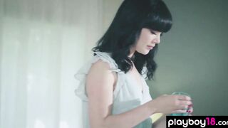 Pale skinned ukrainian sexy Malena Fendi reveals her pretty body