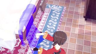 KonoSuba Anime - Megumin Hand Job with creampie into her face - Japanese chinese Manga hentai game porn