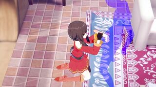 KonoSuba Anime - Megumin Hand Job with creampie into her face - Japanese chinese Manga hentai game porn