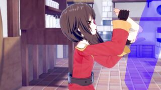 KonoSuba Anime - Megumin Hand Job with creampie into her face - Japanese chinese Manga hentai game porn