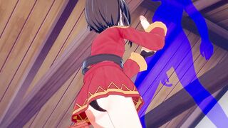 KonoSuba Anime - Megumin Hand Job with creampie into her face - Japanese chinese Manga hentai game porn