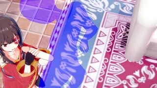KonoSuba Anime - Megumin Hand Job with creampie into her face - Japanese chinese Manga hentai game porn