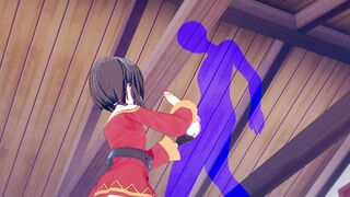 KonoSuba Anime - Megumin Hand Job with creampie into her face - Japanese chinese Manga hentai game porn