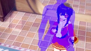 KonoSuba Anime - Megumin Hand Job with creampie into her face - Japanese chinese Manga hentai game porn