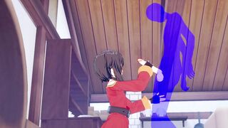 KonoSuba Anime - Megumin Hand Job with creampie into her face - Japanese chinese Manga hentai game porn