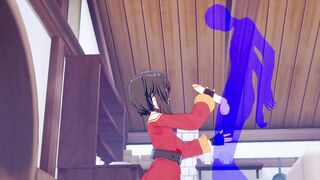 KonoSuba Anime - Megumin Hand Job with creampie into her face - Japanese chinese Manga hentai game porn