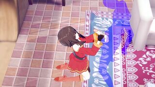 KonoSuba Anime - Megumin Hand Job with creampie into her face - Japanese chinese Manga hentai game porn