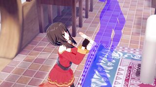 KonoSuba Anime - Megumin Rough Sex [Handjob, Fellatio and fucked] - Japanese oriental Manga cartoon game porn