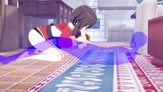 KonoSuba Anime - Megumin Rough Sex [Handjob, Fellatio and fucked] - Japanese oriental Manga cartoon game porn