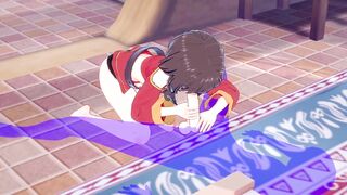 KonoSuba Anime - Megumin Rough Sex [Handjob, Fellatio and fucked] - Japanese oriental Manga cartoon game porn