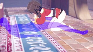 KonoSuba Anime - Megumin Rough Sex [Handjob, Fellatio and fucked] - Japanese oriental Manga cartoon game porn