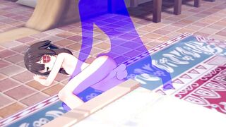 KonoSuba Anime - Megumin Rough Sex [Handjob, Fellatio and fucked] - Japanese oriental Manga cartoon game porn