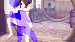 KonoSuba Anime - Megumin Rough Sex [Handjob, Fellatio and fucked] - Japanese oriental Manga cartoon game porn