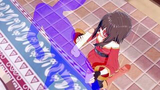 KonoSuba Anime - Megumin Rough Sex [Handjob, Fellatio and fucked] - Japanese oriental Manga cartoon game porn
