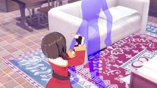 KonoSuba Anime - Megumin Rough Sex [Handjob, Fellatio and fucked] - Japanese oriental Manga cartoon game porn