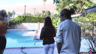 Alison Rey goes between the sheets with mom Siouxsie Q and Michael Vegas