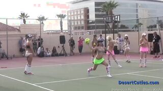 Naked dodgeball on top of roof for Lightspeed