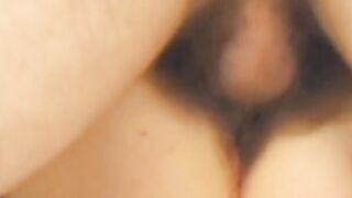 Perky tit bbw dark hair gets a long cum load on her boobies