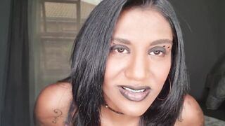 Punjab bimbo wearing african lipstick wants her lips and tongue rapped around your cock and taste your lips | close up | bondage