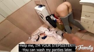 STEPSISTER STUCK INSIDE THE BASKET & I CUM INSIDE HER SNATCH