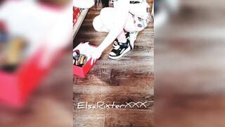 Outdoors flashing inside a shoe store, no lingerie. ElsaRixterXXX