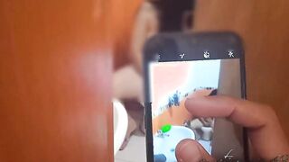 I discover my Adorable Step-sister Masturbating inside the restroom and I take pictures of her to blackmail her and take advantage of her later-The day I take advantage of my stepsister's weakness